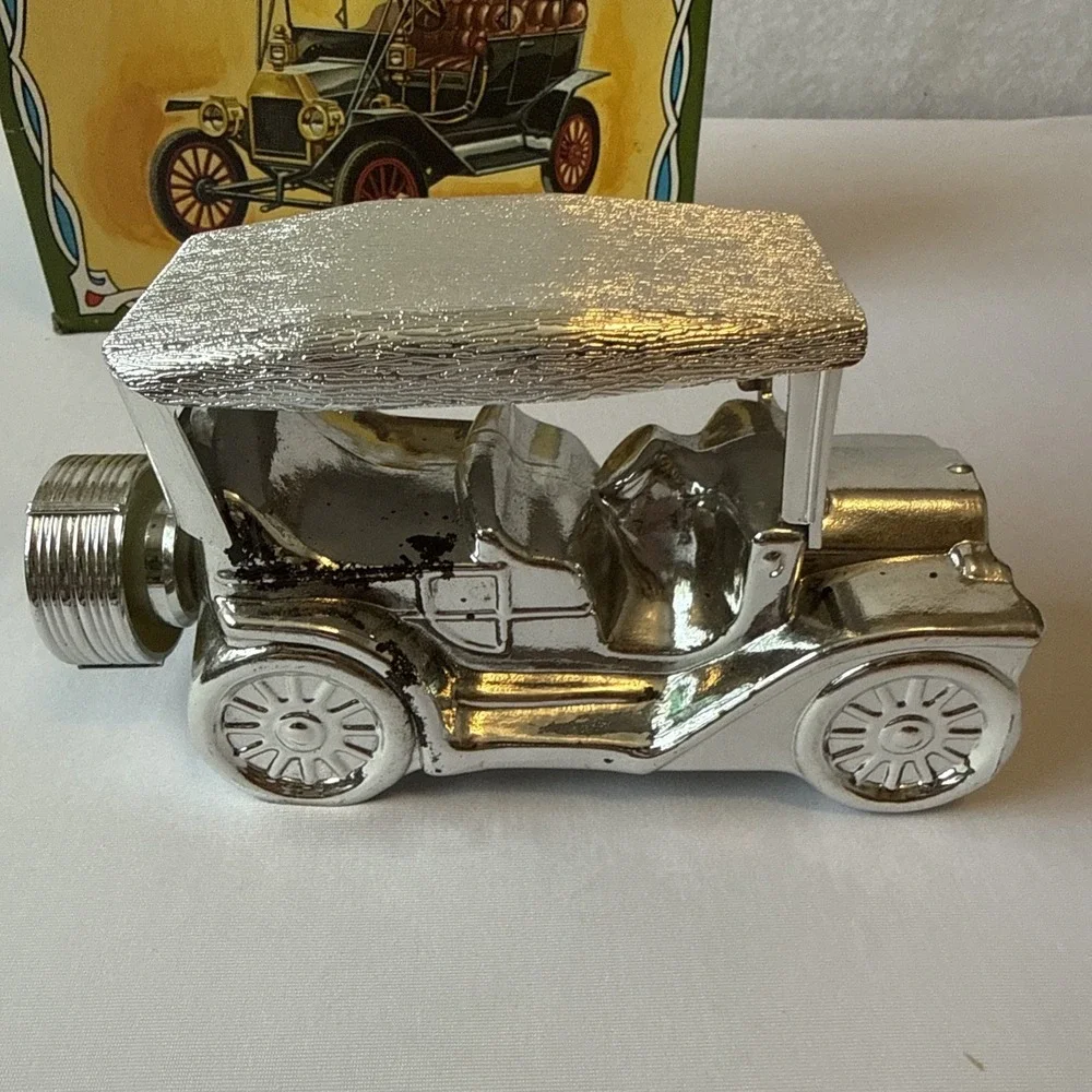 Vintage Avon Touring T Aftershave Bottle Decanter Car Silver Full 6oz With Box